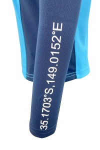 Tailor-made colorblock zipper half chest Polo design hot stamping logo mesh fabric Slim fit Slim waist Functional sweatshirt design company W220 detail view-4